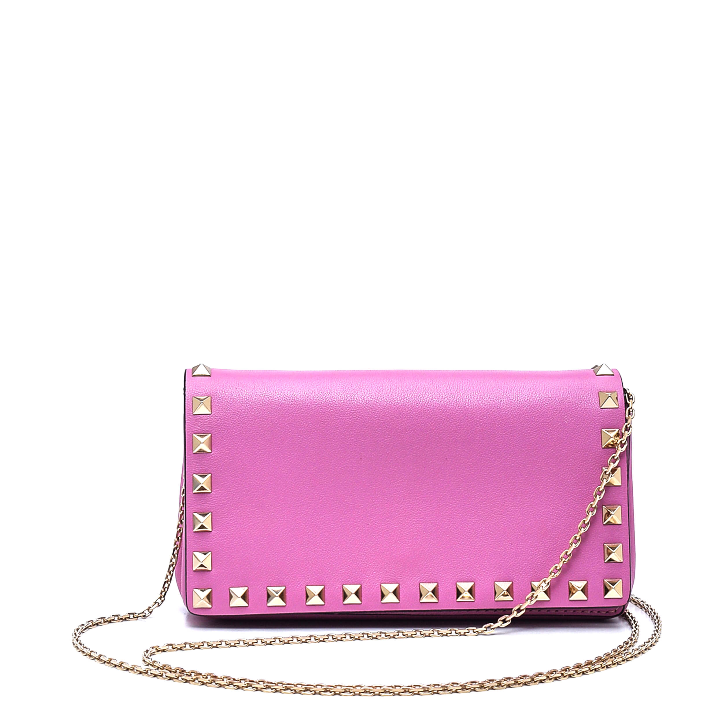 Valentino - Pink Leather Rockstud Mini Messenger Bag